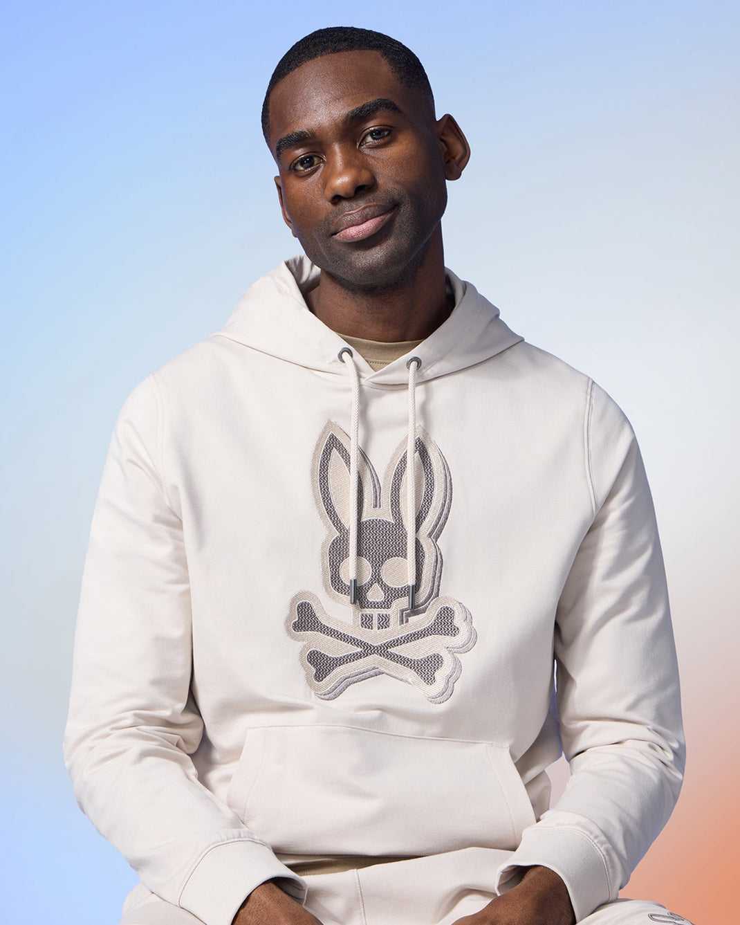 Sweat a Capuche Psycho Bunny Livingston Pullover Hoodie Beige Homme | DDI-80981595